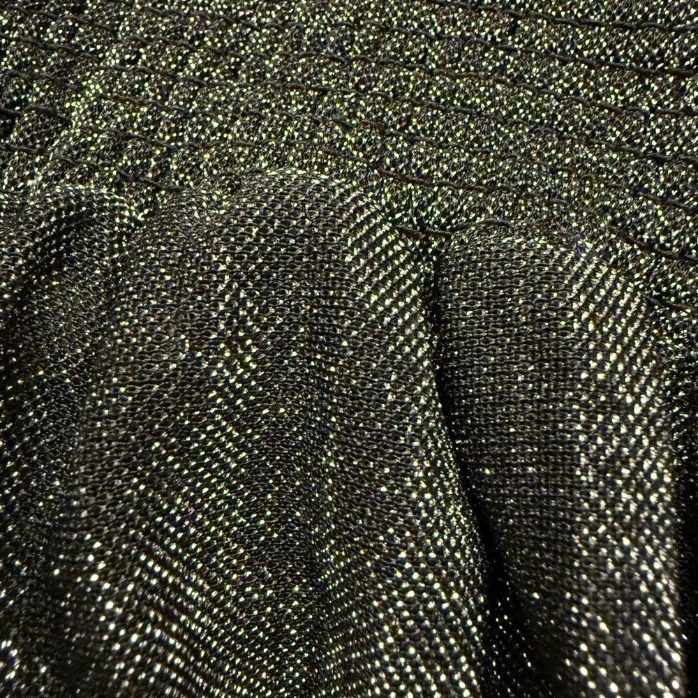 NWT Ramy Brook Pleated Athena Pants Black with Silver Metallic Knit Wide-Leg - Picture 3 of 8